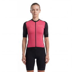 Maillot ciclista de manga corta con bloques de color para mujer