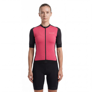 Maillot ciclista de manga corta con bloques de color para mujer