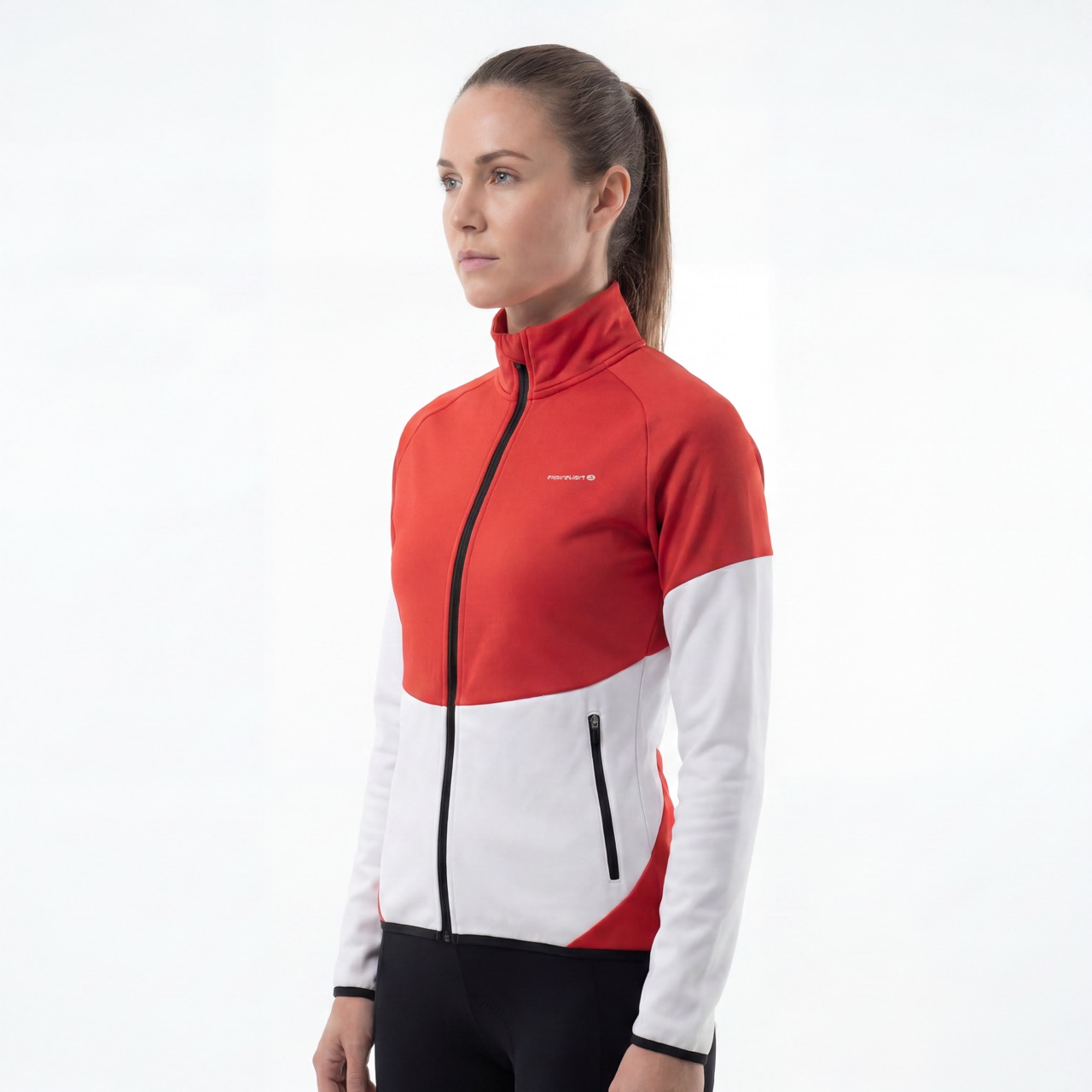 Chaqueta de moda deportiva con panel de bloques de color para mujer