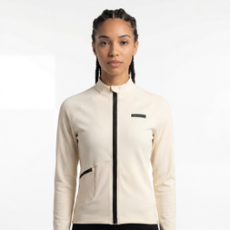 Chaqueta ciclista con ribete de malla y panel de manga Reglan para mujer