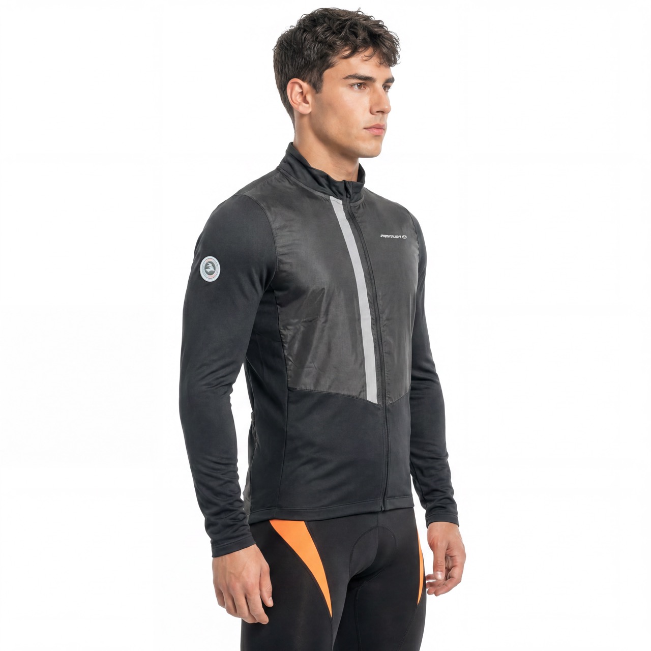 Chaqueta de ciclismo con ribetes reflectantes a prueba de viento para hombre