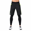 Pantalón de cintura ajustable 2 en 1 con bloque de color acolchado para exteriores a prueba de viento para hombre