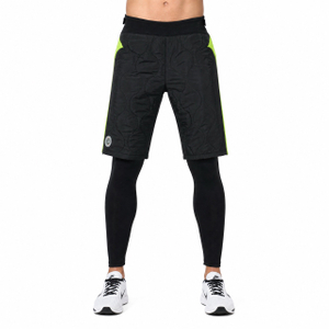 Pantalón de cintura ajustable 2 en 1 con bloque de color acolchado para exteriores a prueba de viento para hombre