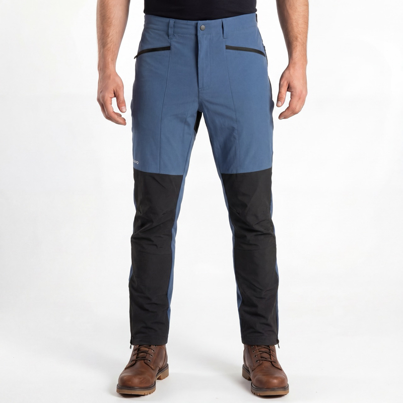 Pantalones de senderismo con apertura y cremalleras laterales completas para hombre Pantalón de nieve con bloques de color