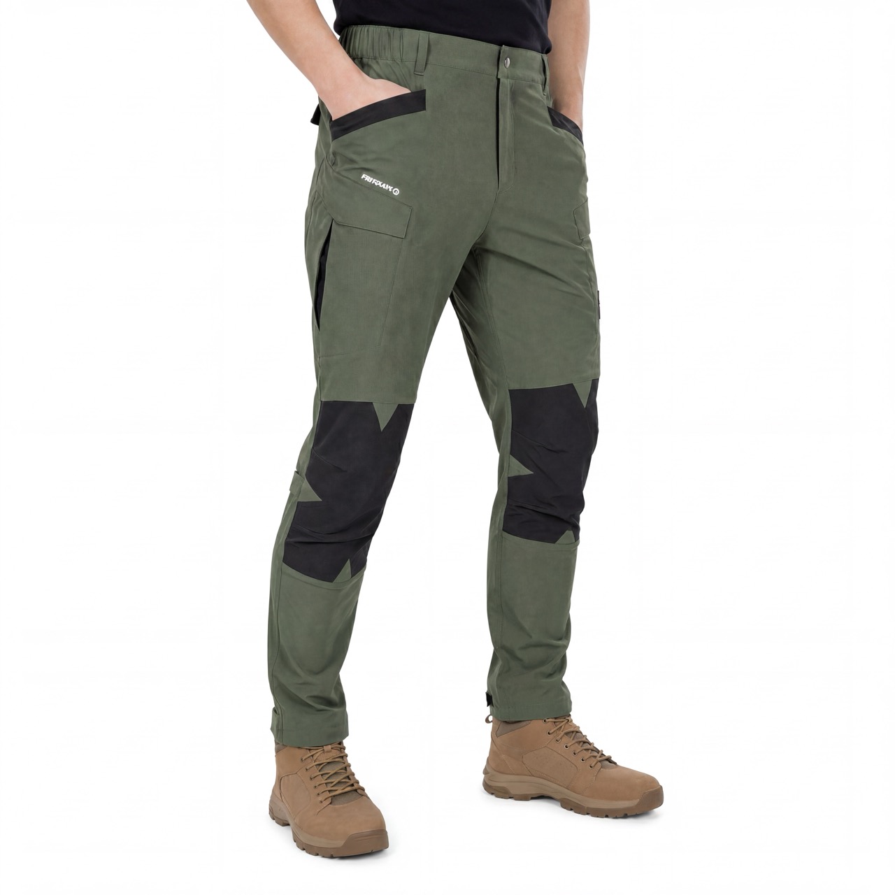Pantalón de senderismo con bolsillos grandes ajustables hasta la rodilla con paneles elegantes para hombre