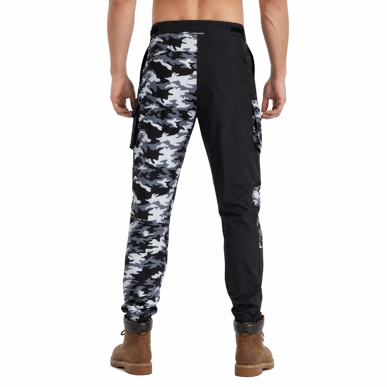 Pantalón de senderismo con paneles color block y estampado de camuflaje para hombre
