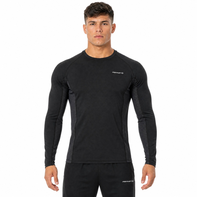 Camiseta interior de compresión para hombre con ribetes reflectantes y camisetas ajustadas activas
