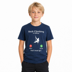 Camiseta de manga corta para escalada en roca para niño