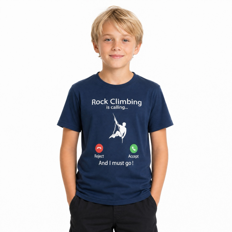 Camiseta de manga corta para escalada en roca para niño