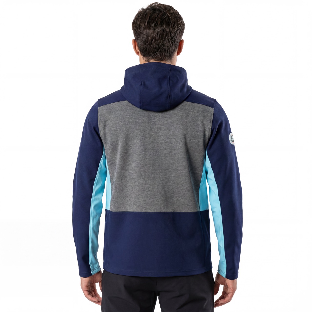 Chaqueta con capucha y cremallera para hombre, senderismo, montañismo, alpinismo, correr, color bloqueado
