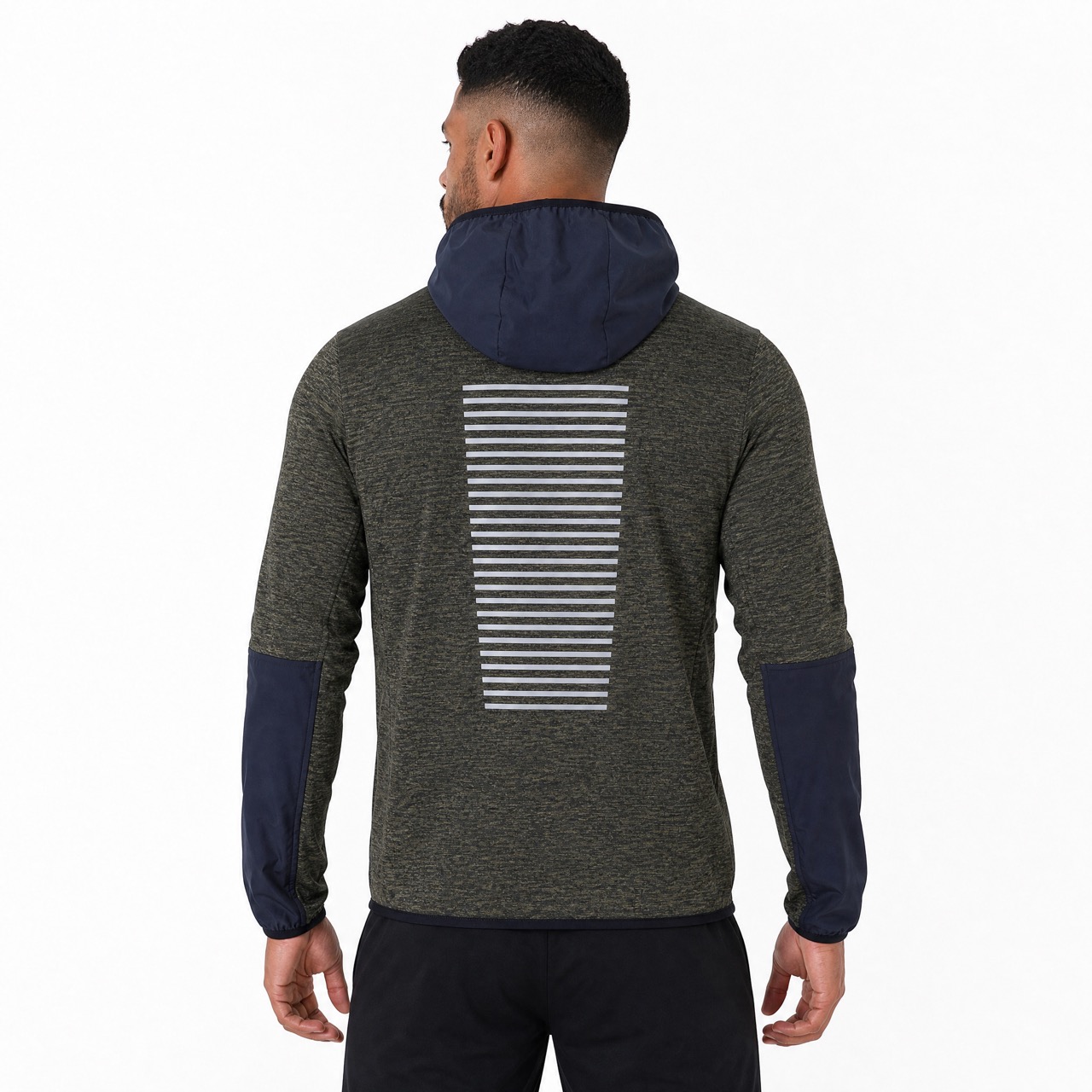 Trekking Sudadera con capucha y bolsillo de parche con media cremallera y running de peso medio