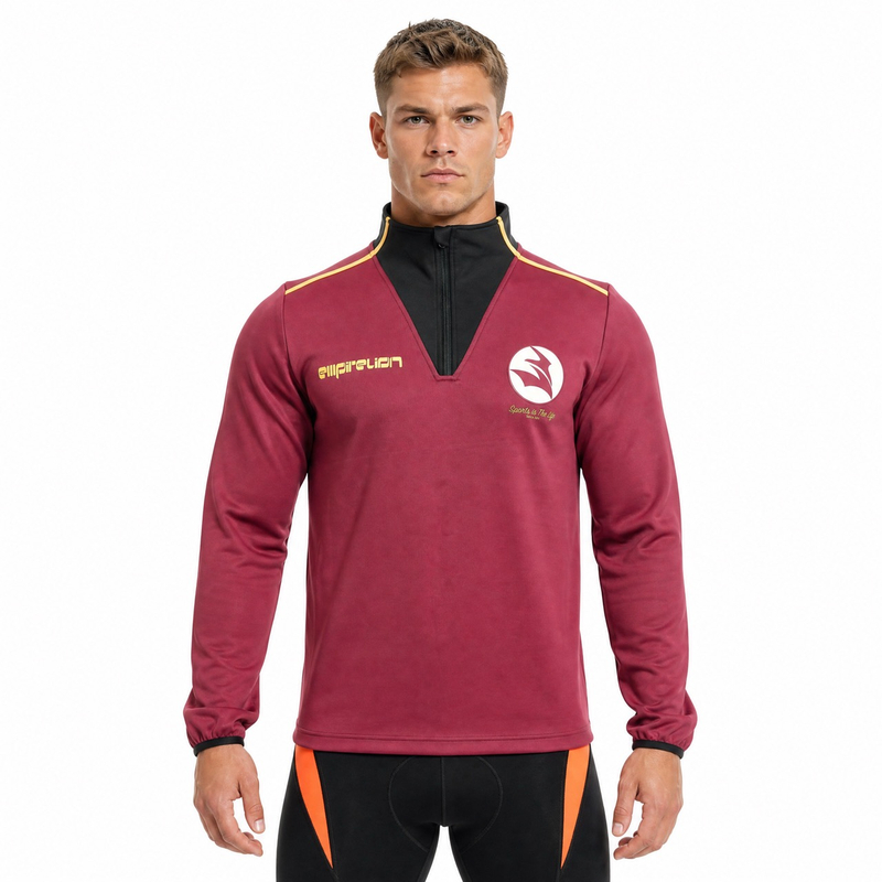 Chaqueta deportiva con media cremallera y bloques de color para hombre