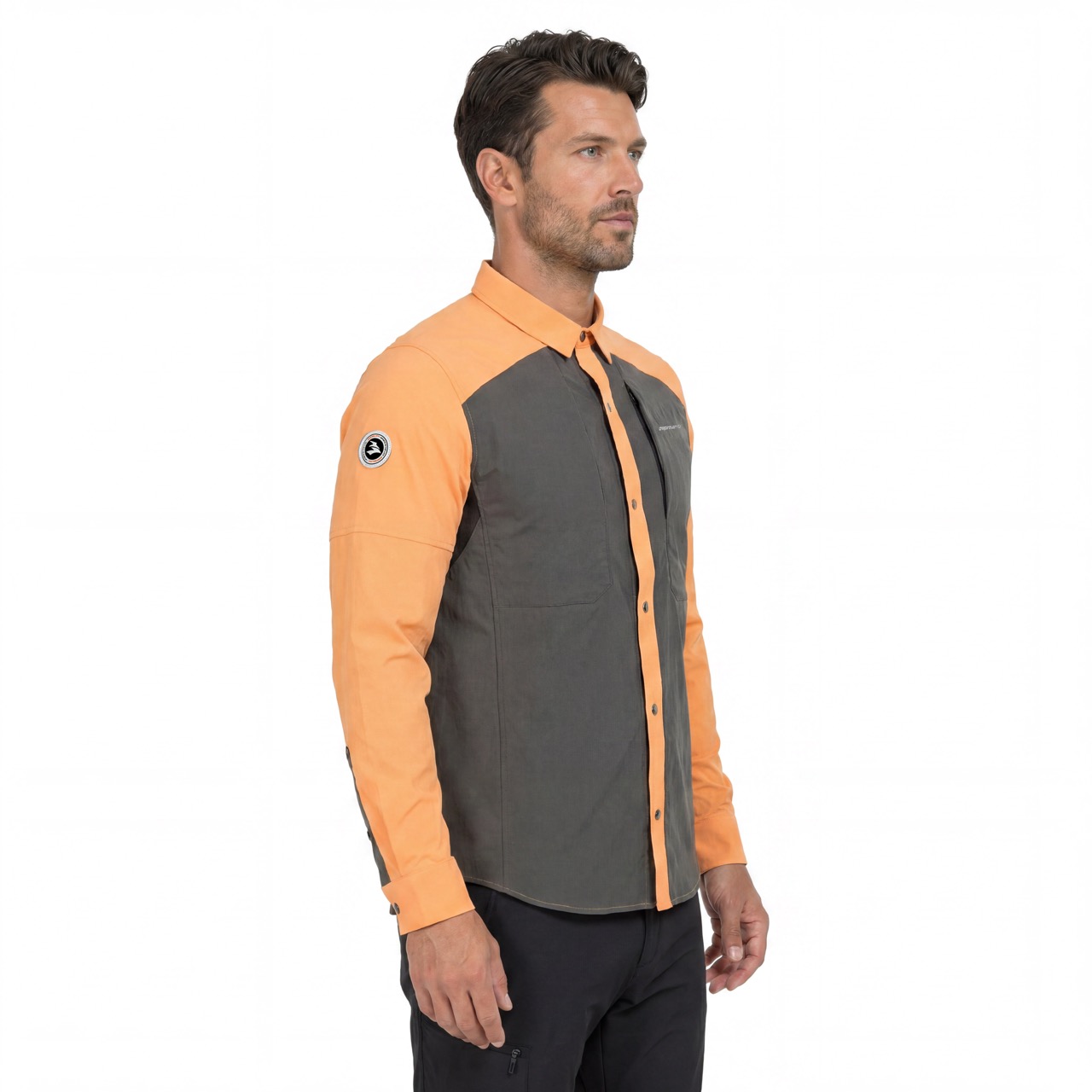 Camisas funcionales en contraste para hombre, senderismo, acampada, pesca, refrigeración, ventilación en espalda y axila