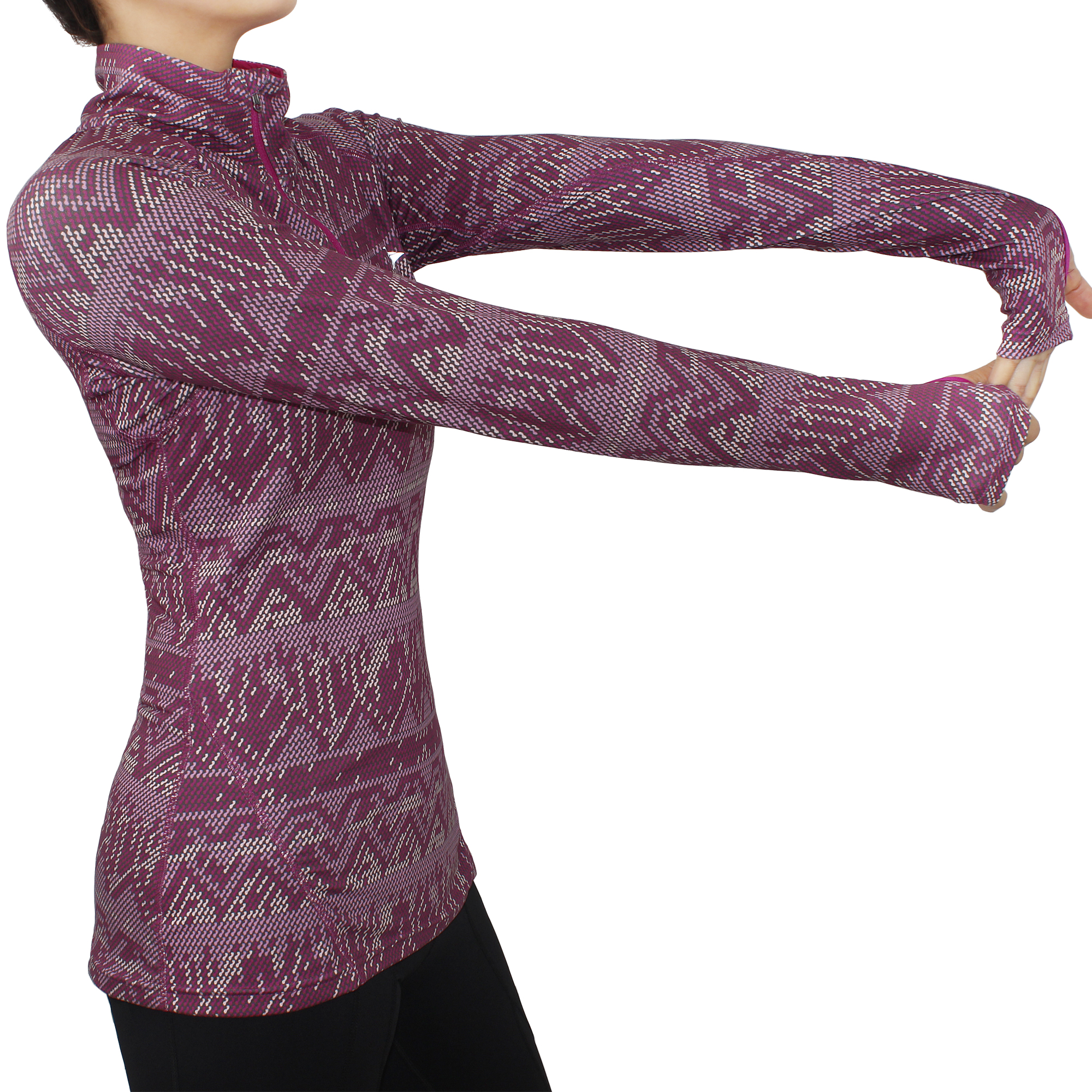 Tops de manga larga de media cremallera de semande para mujeres Tops de yoga con camisetas de jalón