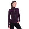 Chaqueta de running para mujer, ajustada, atlética, suave, de manga larga, con cremallera reflectante