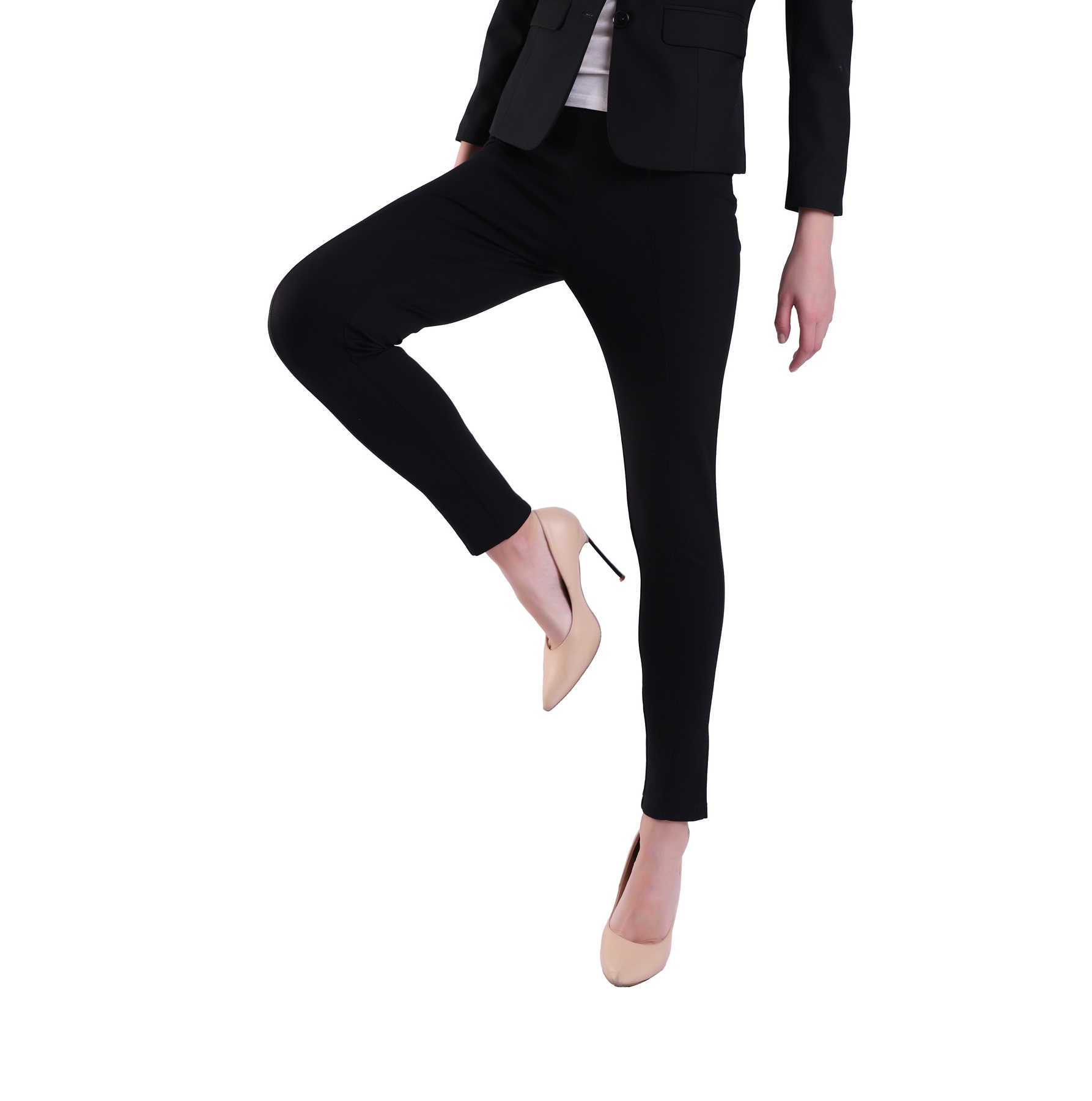 Mujeres estiramiento Punta informal Punte Pencil Pant Legging Slim o Bootcut