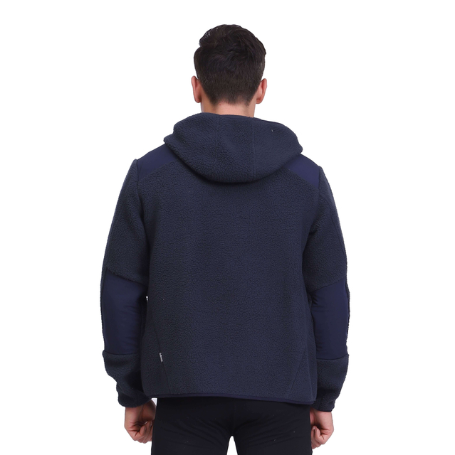 Flan de vellón polar reciclado para hombres con capucha con cremallera atlética atlética