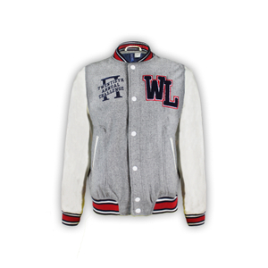Chaquetas de béisbol de contraste de lana masculina con botones