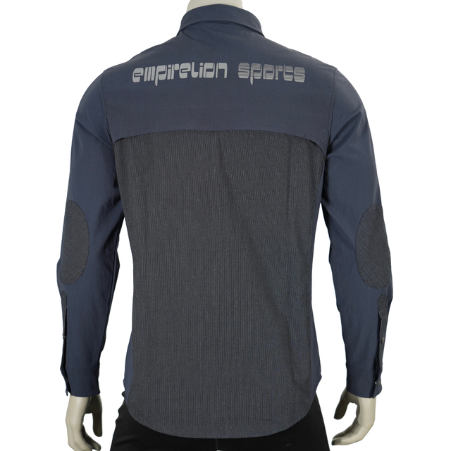 Senderismo para hombres Camping Fishing Refriando la espalda y la vela de la axila Ajuste las camisas de rayas de parche