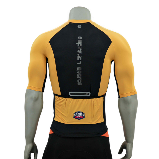 Bloque de color de manga corta Raglan Jersey de ciclismo de bolsillo sellado