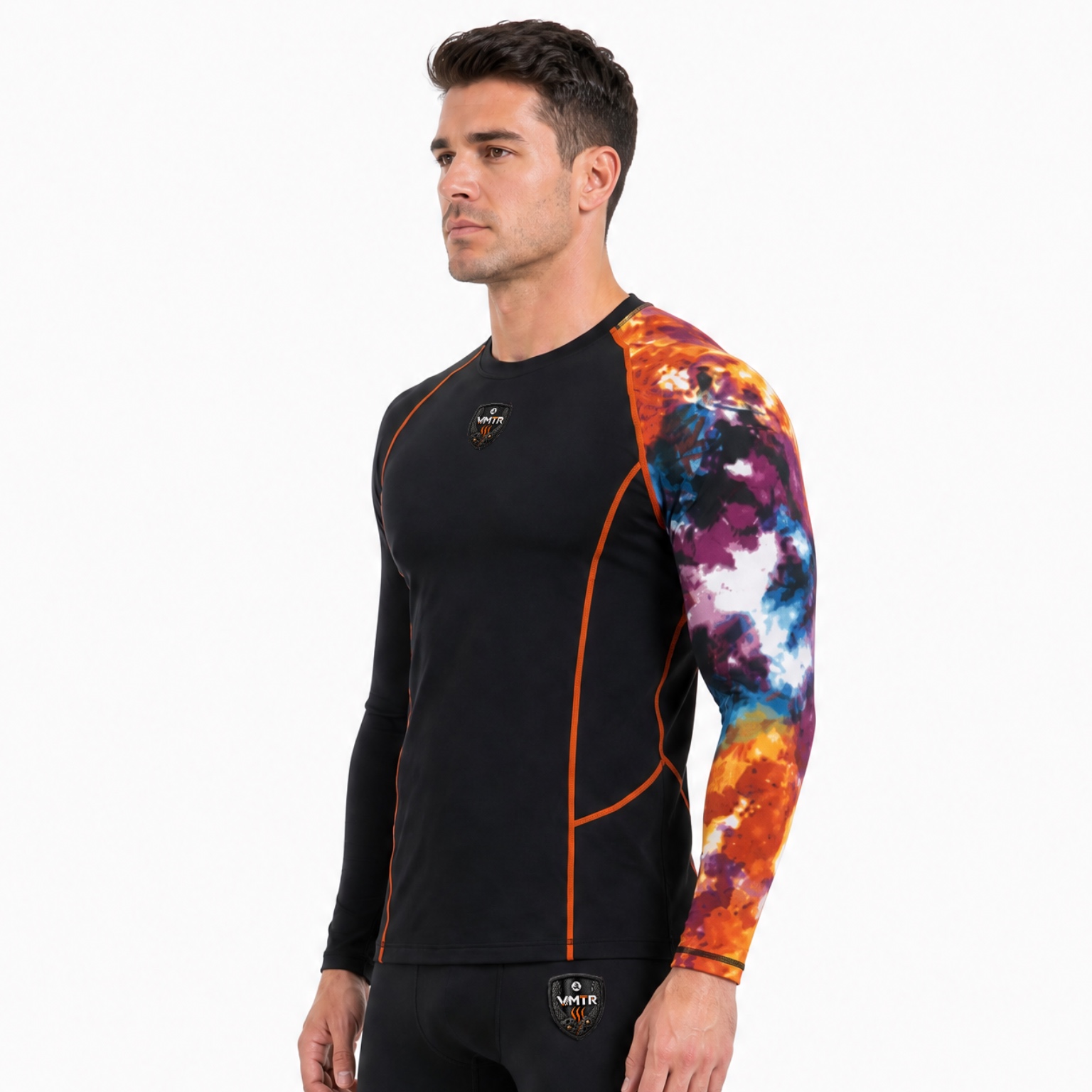 VMTR Tops de manga larga con bloques de color para hombre