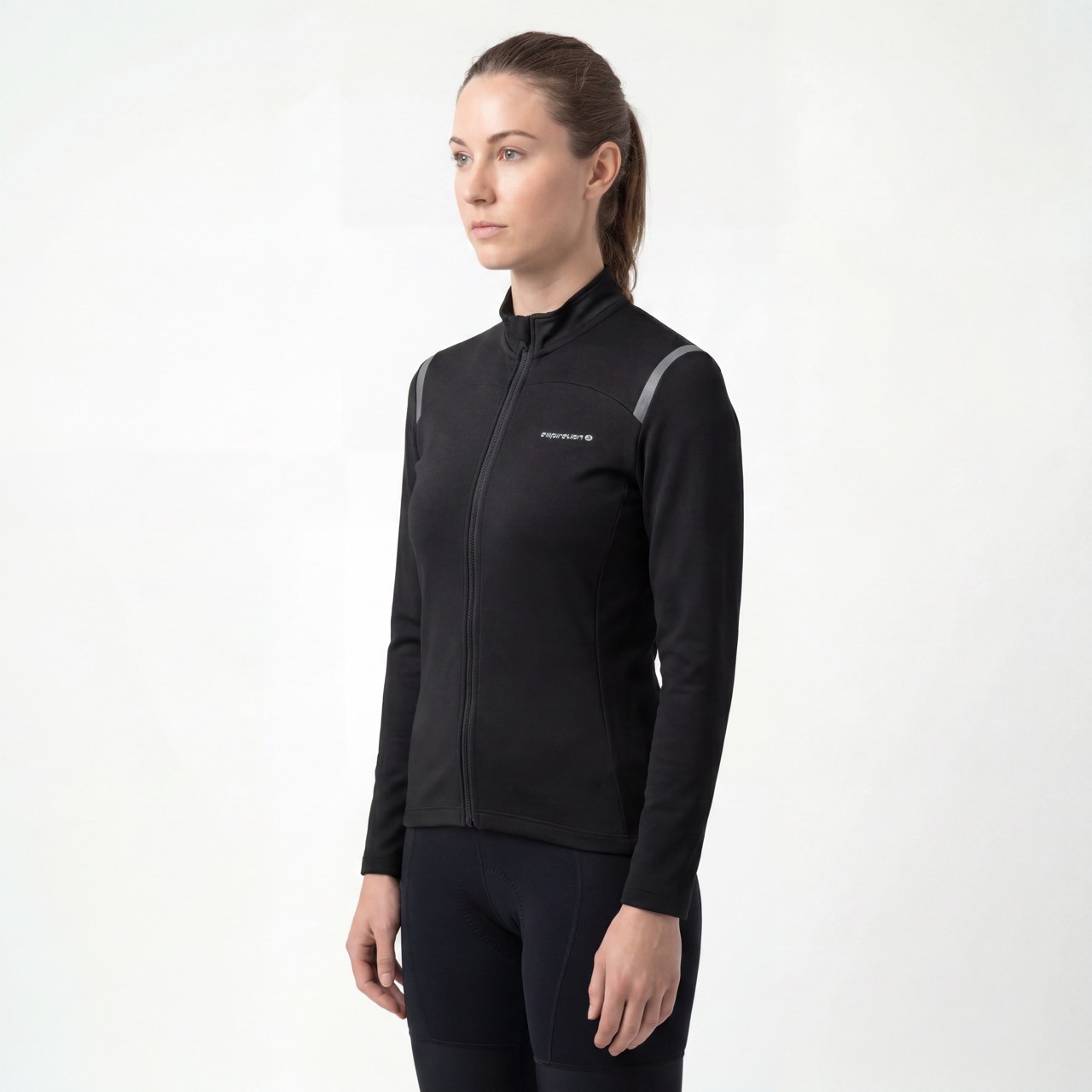 Chaqueta ciclista con ribetes reflectantes para mujer