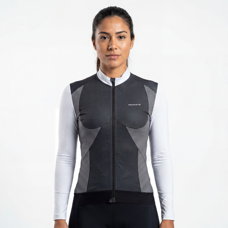 Chaqueta de ciclismo con paneles de bloques de color para mujer