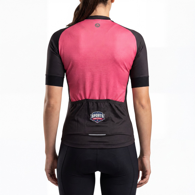 Maillot ciclista de manga corta con bloques de color para mujer