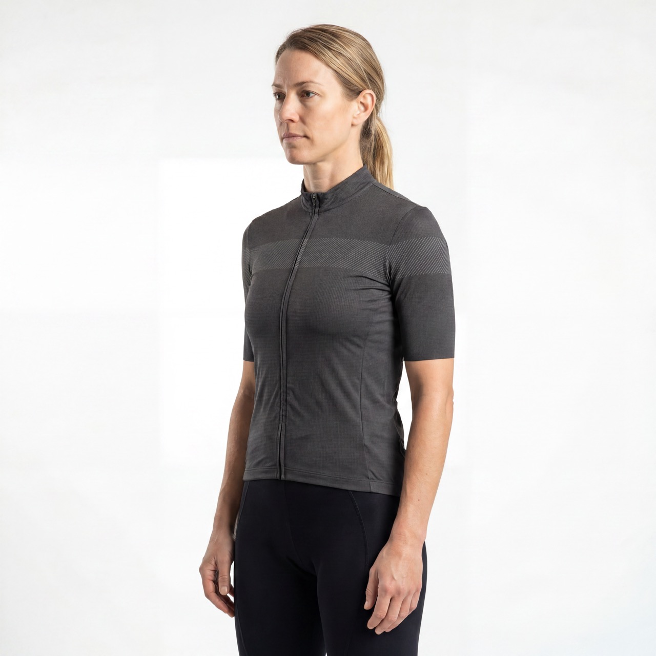 Maillot ciclista de manga corta con estampado reflectante para mujer