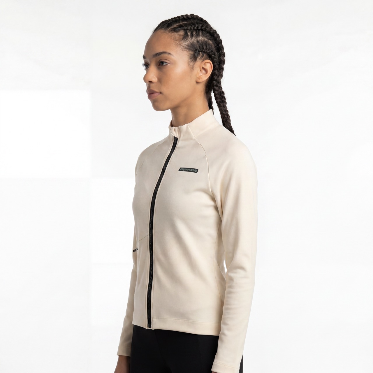 Chaqueta ciclista con ribete de malla y panel de manga Reglan para mujer