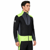 Chaqueta con ribetes fluorescentes y bloques de color acolchados para exteriores a prueba de viento para hombre