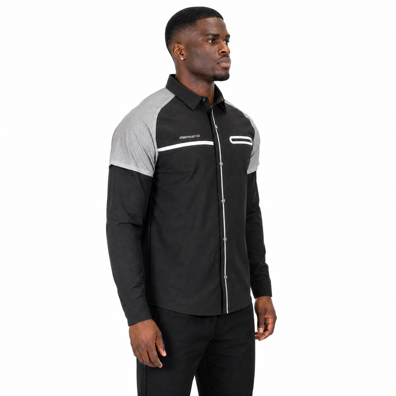 Camisas con ribetes reflectantes para hombre, senderismo nocturno, Camping, pesca, bolsillo sellado con cremallera, broches