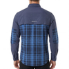Camisas de senderismo con bolsillos de parche y cremallera con panel a cuadros para hombre