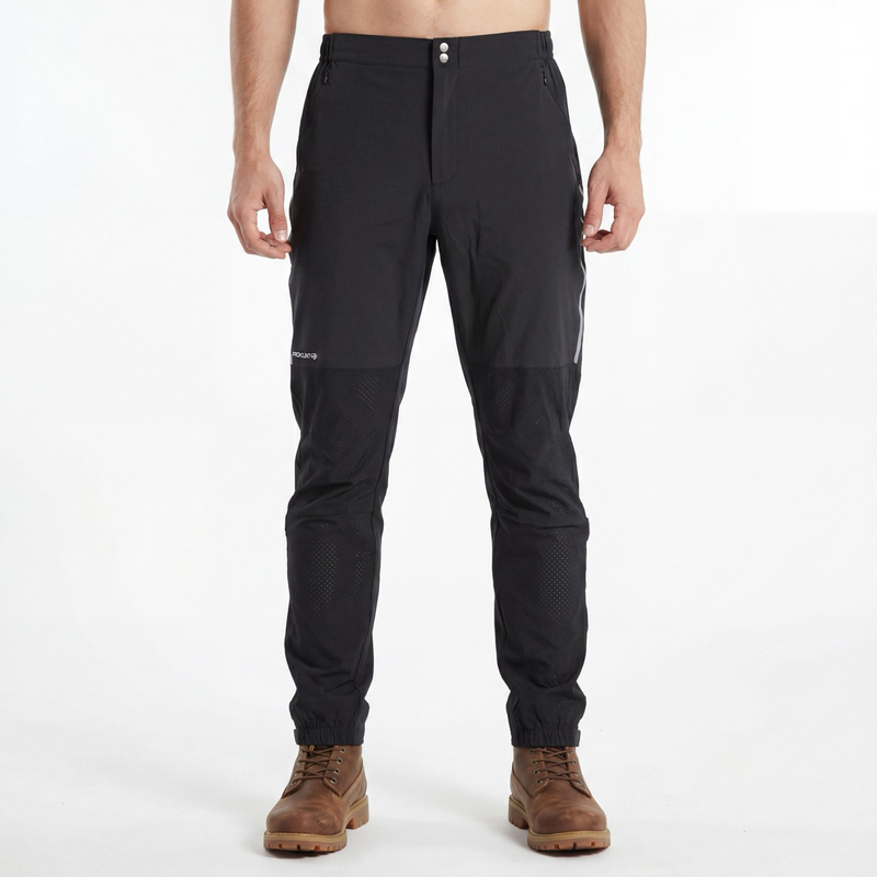 Pantalón activo transpirable con panel de malla ligero con agujeros láser para hombre