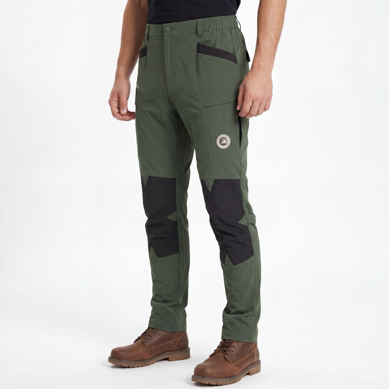 Pantalón de senderismo con bolsillos grandes ajustables hasta la rodilla con paneles elegantes para hombre