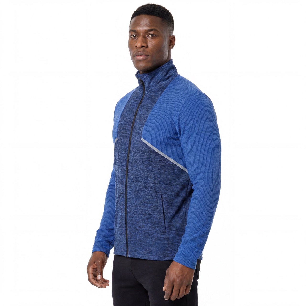 Chaqueta de trekking de peso medio para correr con cremallera para hombre