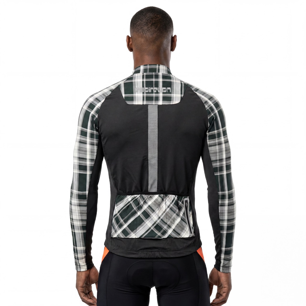 Jersey ciclista de manga larga a cuadros Yarndyed