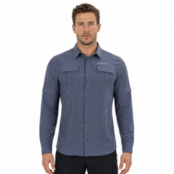Hombre Trekking Senderismo Camping Pesca Caminar Manga Zip Off 2 en 1 Camisas