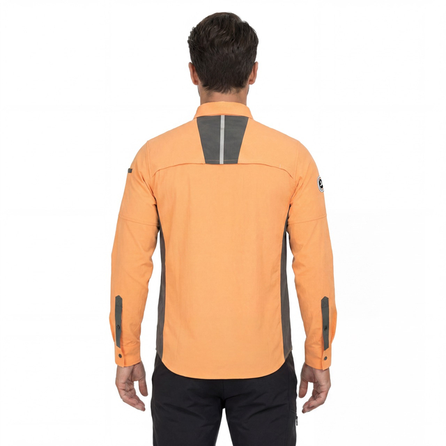 Camisas funcionales en contraste para hombre, senderismo, acampada, pesca, refrigeración, ventilación en espalda y axila