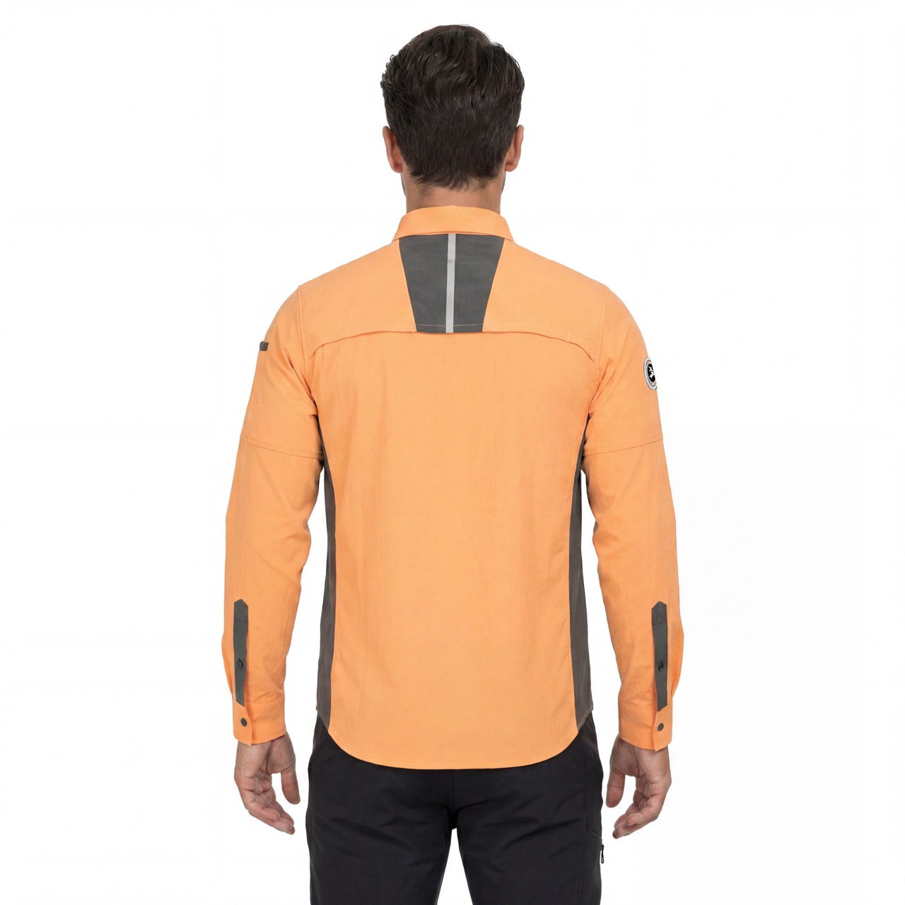 Camisas funcionales en contraste para hombre, senderismo, acampada, pesca, refrigeración, ventilación en espalda y axila
