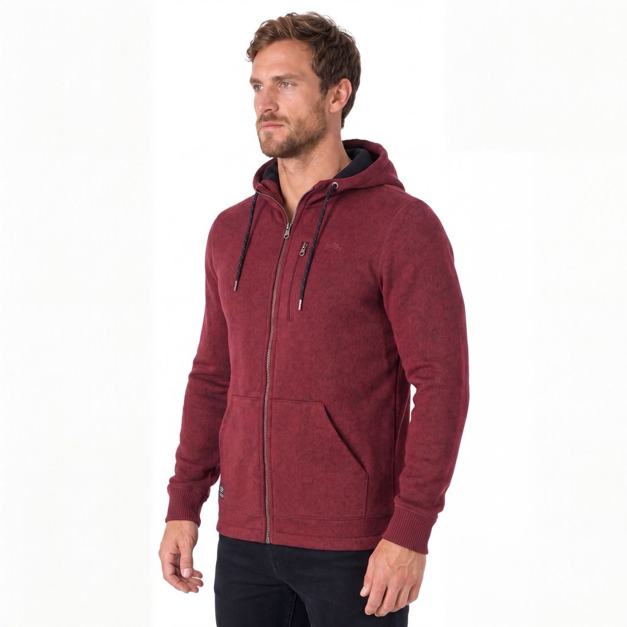 Sudadera con capucha y cremallera para hombre, acogedora, térmica, resistente al viento, escalada, senderismo