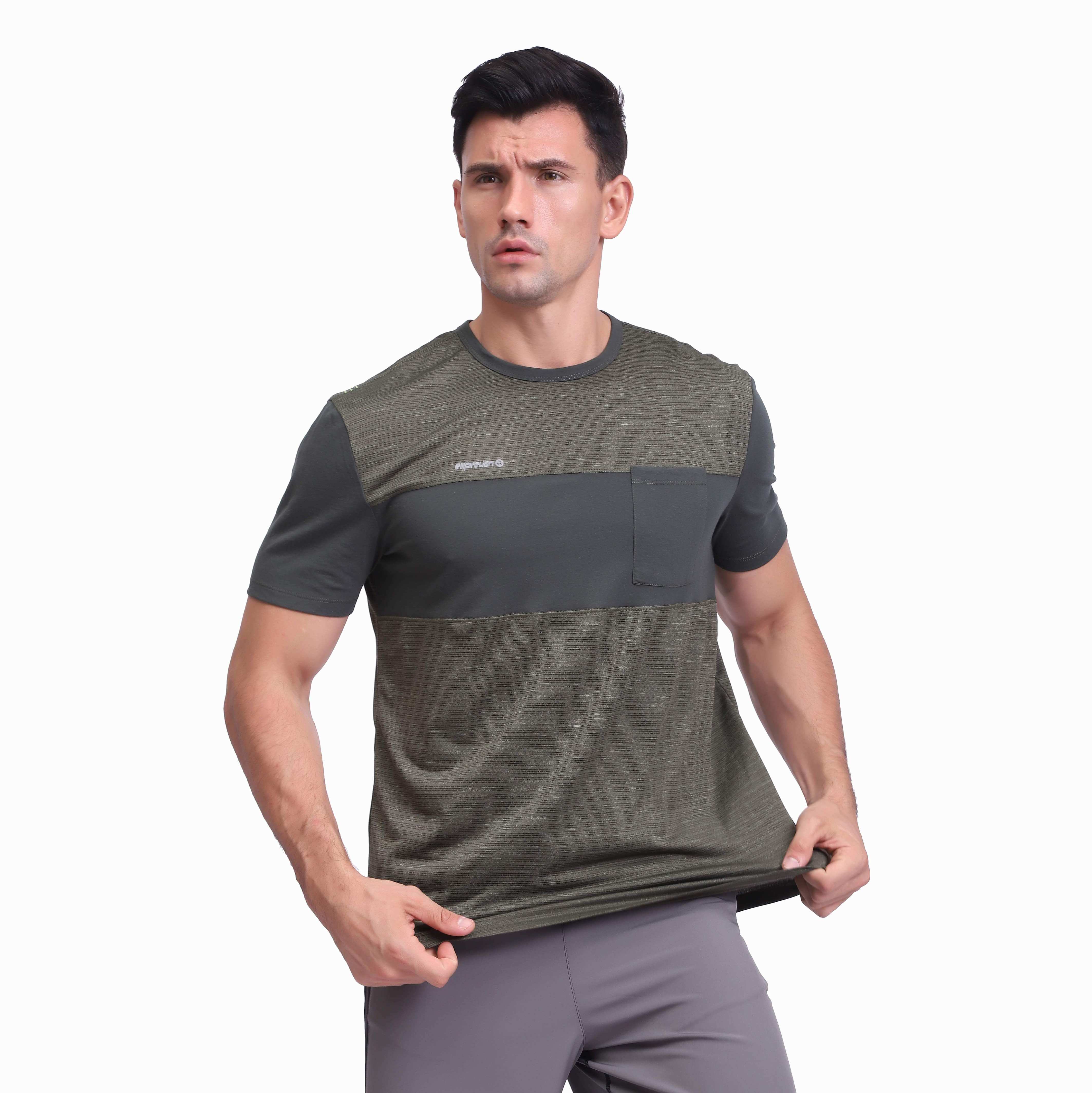 Camiseta seca para hombres Camiseta Athletic Panel de manga corta