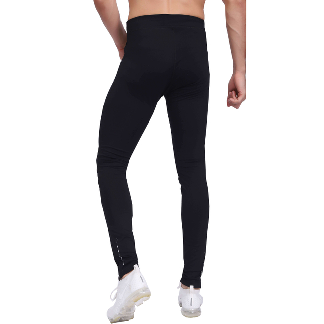 Rodilla de ropa térmica de la cintura alta para hombres Rodilla Leggings acolchados con refugio de la entrepierna