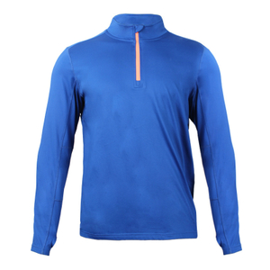 Camisetas deportivas informales de forro polar para hombre con media cremallera y manga larga para correr