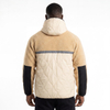 Chaqueta con capucha para exteriores de invierno con ribete reflectante y panel acolchado Sherpa consolidado para hombre