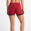 Pantalones cortos 2 en 1 para correr con estampado integral para mujer