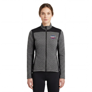 Chaqueta ciclista acolchada con bloques de color para mujer