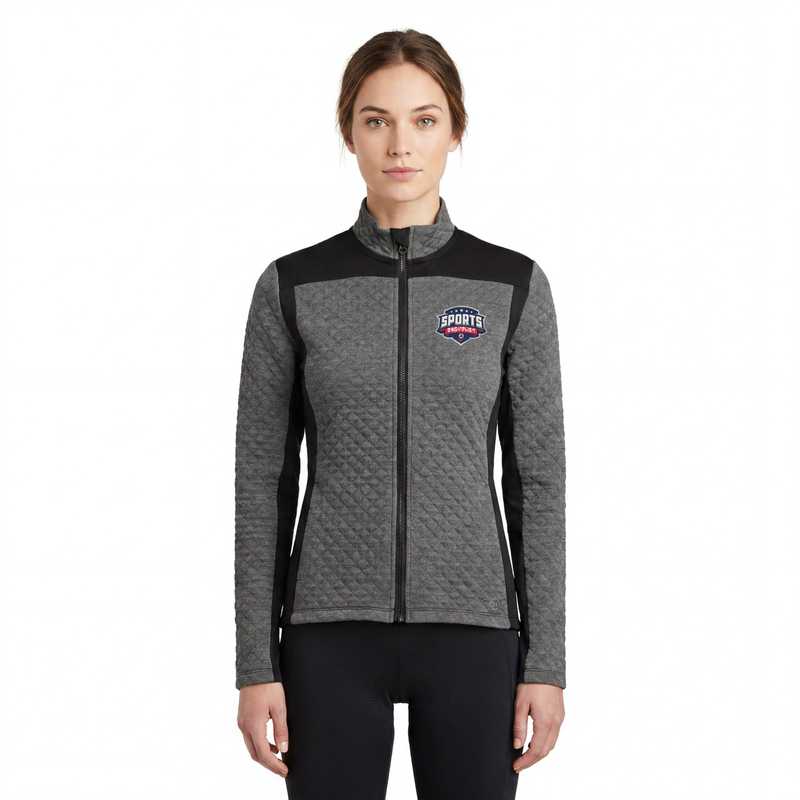 Chaqueta ciclista acolchada con bloques de color para mujer