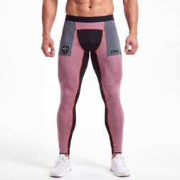 VMTR Pantalón tipo legging con capa base y bloques de color para hombre