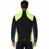 Chaqueta con ribetes fluorescentes y bloques de color acolchados para exteriores a prueba de viento para hombre